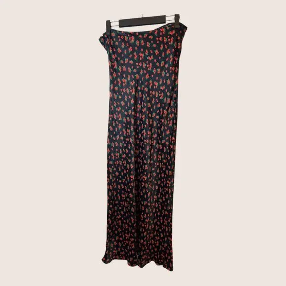 🍓 ANTHRO TILDA SLIP DRESS BIAS CUT STRAWBERRY PRINT REMOVABLE STRAPS XSP NWT - Picture 6 of 8